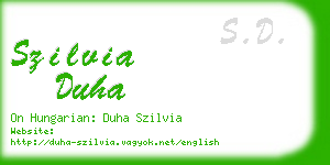 szilvia duha business card